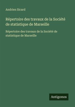 Cover Répertoire des travaux de la Société de statistique de Marseille