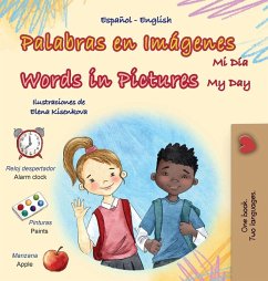 Cover Words in Pictures - My Day (Spanish English Bilingual Children's Book)