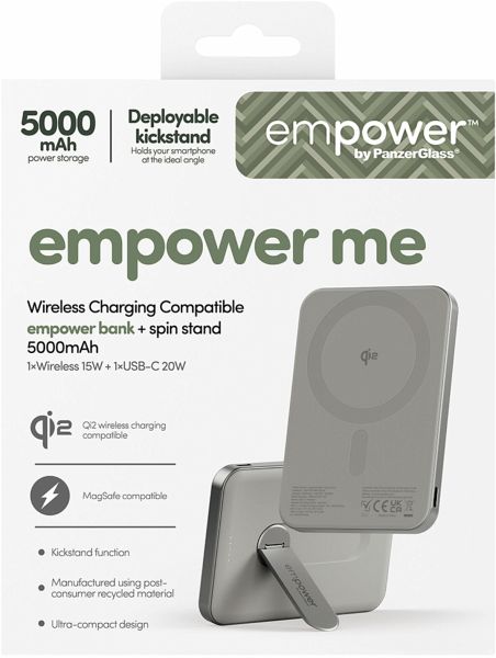 PanzerGlass empower Powerbank w. Spin Stand 5000mAh Titanium