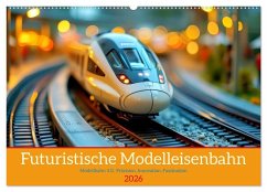 Cover Futuristische Modelleisenbahn (Wandkalender 2026 DIN A2 quer), CALVENDO Monatskalender