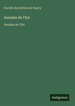 Annales de l'Est Cover Annales de l'Est
