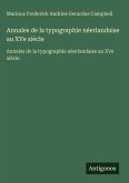 Annales de la typographie néerlandaise au XVe siècle