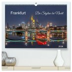 Frankfurt. Die Skyline bei Nacht (hochwertiger Premium Wandkalender 2026 DIN A2 quer), Kunstdruck in Hochglanz