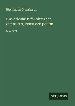Cover Finsk tidskrift för vitterhet, vetenskap, konst och politik