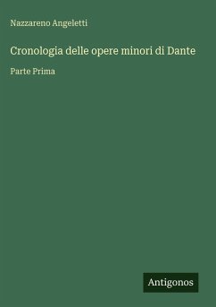 Cover Cronologia delle opere minori di Dante