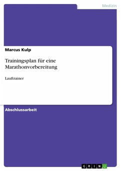 Cover Trainingsplan für eine Marathonvorbereitung (eBook, PDF)