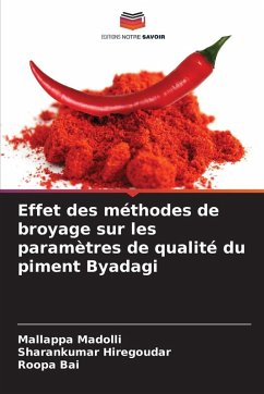 Effet des méthodes de broyage sur les paramètres de qualité du piment Byadagi Cover Effet des méthodes de broyage sur les paramètres de qualité du piment Byadagi