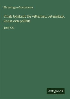 Cover Finsk tidskrift för vitterhet, vetenskap, konst och politik