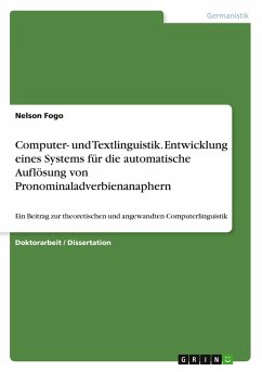 Cover Computer- und Textlinguistik. Entwicklung eines Systems für die automatische Auflösung von Pronominaladverbienanaphern
