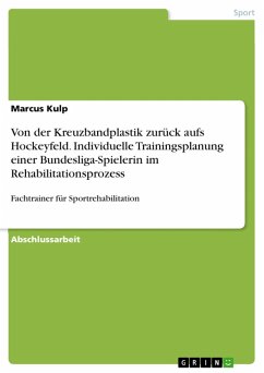 Cover Von der Kreuzbandplastik zurück aufs Hockeyfeld. Individuelle Trainingsplanung einer Bundesliga-Spielerin im Rehabilitationsprozess (eBook, PDF)