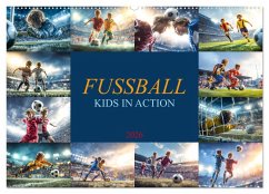 Cover Fussball - Kids in Action (Wandkalender 2026 DIN A2 quer), CALVENDO Monatskalender