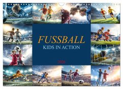Cover Fussball - Kids in Action (Wandkalender 2026 DIN A3 quer), CALVENDO Monatskalender