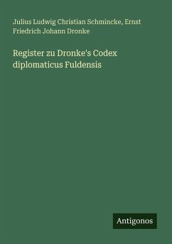 Cover Register zu Dronke's Codex diplomaticus Fuldensis