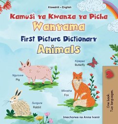 First Picture Dictionary - Animals (Swahili English Bilingual Children's Book) - Books, Kidkiddos