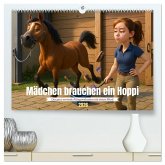 Mädchen brauchen ein Hoppi (hochwertiger Premium Wandkalender 2026 DIN A2 quer), Kunstdruck in Hochglanz