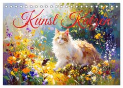 Cover Kunst Katzen (Tischkalender 2026 DIN A5 quer), CALVENDO Monatskalender
