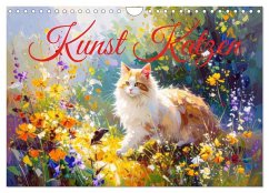 Cover Kunst Katzen (Wandkalender 2026 DIN A4 quer), CALVENDO Monatskalender