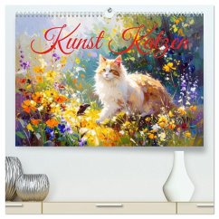 Kunst Katzen (hochwertiger Premium Wandkalender 2026 DIN A2 quer), Kunstdruck in Hochglanz Cover Kunst Katzen (hochwertiger Premium Wandkalender 2026 DIN A2 quer), Kunstdruck in Hochglanz