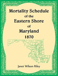 Cover Mortality Schedule of the Eastern Shore of Maryland 1870