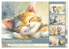 Pastellpfötchen. Liebliche Katzen in sanften Farben (Wandkalender 2026 DIN A4 quer), CALVENDO Monatskalender - Calvendo;Hurley, Rose