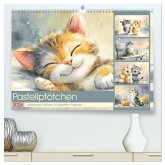 Pastellpfötchen. Liebliche Katzen in sanften Farben (hochwertiger Premium Wandkalender 2026 DIN A2 quer), Kunstdruck in Hochglanz