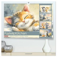 Pastellpfötchen. Liebliche Katzen in sanften Farben (hochwertiger Premium Wandkalender 2026 DIN A2 quer), Kunstdruck in Hochglanz - Calvendo;Hurley, Rose