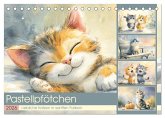 Pastellpfötchen. Liebliche Katzen in sanften Farben (Tischkalender 2026 DIN A5 quer), CALVENDO Monatskalender
