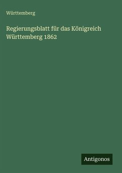 Cover Regierungsblatt für das Königreich Württemberg 1862