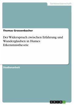 Cover Der Widerspruch zwischen Erfahrung und Wunderglauben in Humes Erkenntnistheorie (eBook, PDF)