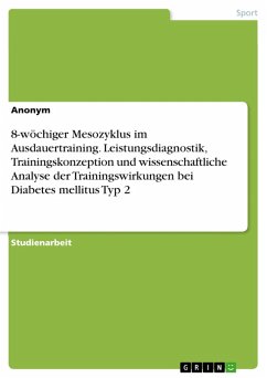 8-wöchiger Mesozyklus im Ausdauertraining. Leistungsdiagnostik, Trainingskonzeption und wissenschaftliche Analyse der Trainingswirkungen bei Diabetes mellitus Typ 2 (eBook, PDF) Cover 8-wöchiger Mesozyklus im Ausdauertraining. Leistungsdiagnostik, Trainingskonzeption und wissenschaftliche Analyse der Trainingswirkungen bei Diabetes mellitus Typ 2 (eBook, PDF)