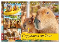 Cover Capybaras on Tour. Wasserschweine als Weltenbummler (Tischkalender 2026 DIN A5 quer), CALVENDO Monatskalender