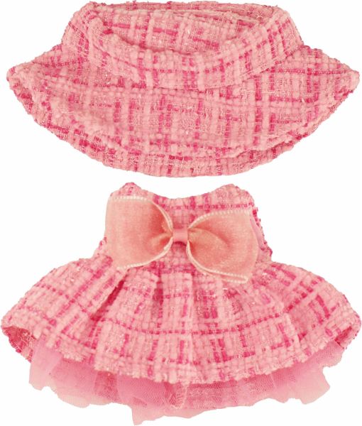 Monster Styles, Bouclé Kleid mit Fischerhut, pink, Größe 15 cm