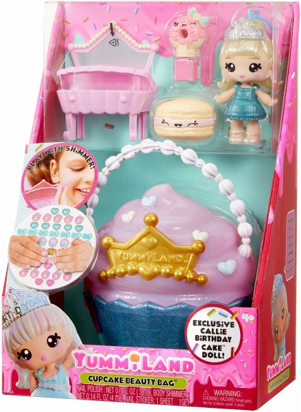 Yummiland Beauty Bag Playset + Lip Gloss Doll - Cupcake Beauty Bag - MGA Entertainment