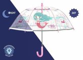 Glow in the Dark Kinderschirm Cool Kids MERMAID transparent, 42/8, manuell Glow in the Dark Kinderschirm Cool Kids MERMAID transparent, 42/8, manuell