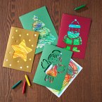 Bastelset - Erstes Malen Kritzelkarten Weihnachtspost