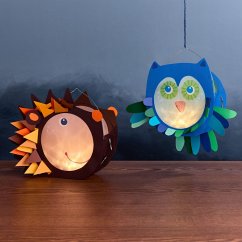 Bastelset - Klammerlaternen Eule & Igel