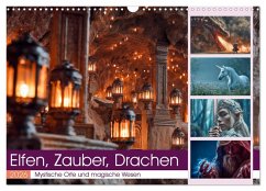 Elfen, Zauber, Drachen (Wandkalender 2026 DIN A3 quer), CALVENDO Monatskalender