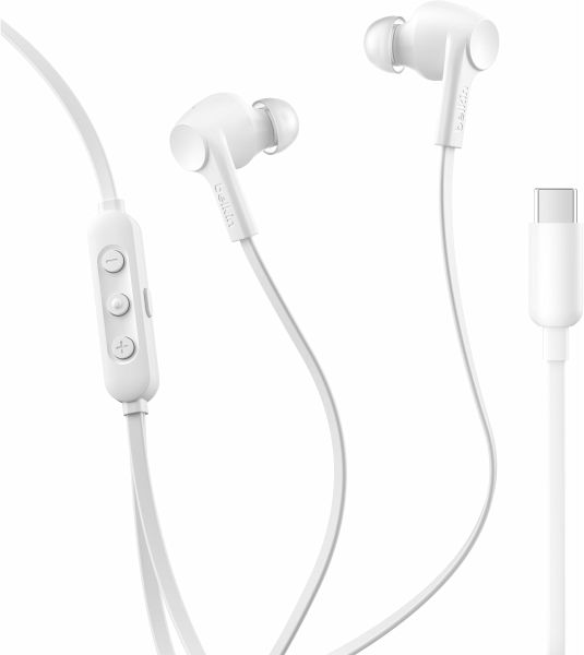 Belkin SoundForm InEar-Kopfhörer ANC USB-C Kabel weiß G3H0003hqWH Belkin SoundForm InEar-Kopfhörer ANC USB-C Kabel weiß G3H0003hqWH