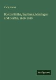 Boston Births, Baptisms, Marriages and Deaths, 1630-1699