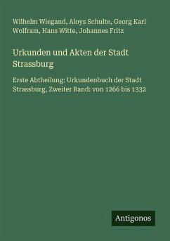 Cover Urkunden und Akten der Stadt Strassburg