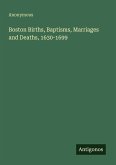 Boston Births, Baptisms, Marriages and Deaths, 1630-1699