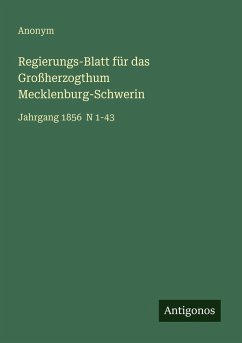 Cover Regierungs-Blatt für das Großherzogthum Mecklenburg-Schwerin