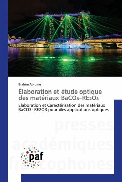 Cover Élaboration et étude optique des matériaux BaCO¿-RE¿O¿