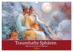 Cover Traumhafte Sphären - Mensch und Tier in Symbiose (Wandkalender 2026 DIN A3 quer), CALVENDO Monatskalender