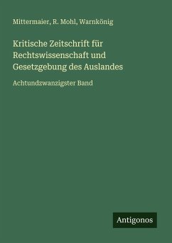 Cover Kritische Zeitschrift für Rechtswissenschaft und Gesetzgebung des Auslandes