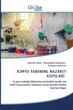 KIMYO FANINING NAZARIY ASOSLARI - Jalilov, Abduxalil;Mamajonov, Maxamadadil;Eshbo'riyev, Tursunali KIMYO FANINING NAZARIY ASOSLARI - Jalilov, Abduxalil;Mamajonov, Maxamadadil;Eshbo'riyev, Tursunali