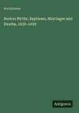 Boston Births, Baptisms, Marriages and Deaths, 1630-1699 Boston Births, Baptisms, Marriages and Deaths, 1630-1699