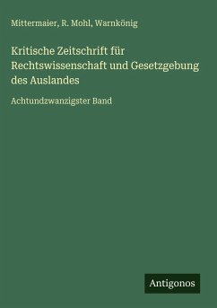 Cover Kritische Zeitschrift für Rechtswissenschaft und Gesetzgebung des Auslandes