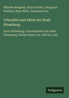Cover Urkunden und Akten der Stadt Strassburg