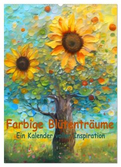 Cover Farbige Blütenträume - Ein Kalender voller Inspiration (Wandkalender 2026 DIN A2 hoch), CALVENDO Monatskalender
